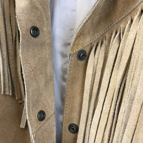 Vintage Dawn Fashions Suede Leather Fringe Jacket 60’s Hippy Size M - Picture 9 of 15